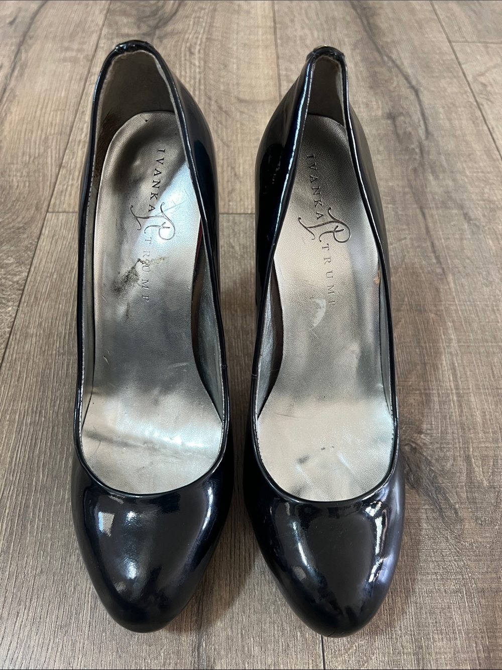 Ivanka Trump Black Patent Round-Toe Pumps - Picture 2 of 6